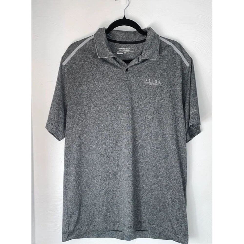 Nike Golf Dri-FIT Gray Performance Polo Shirt Men's Large Siena Golf Club
